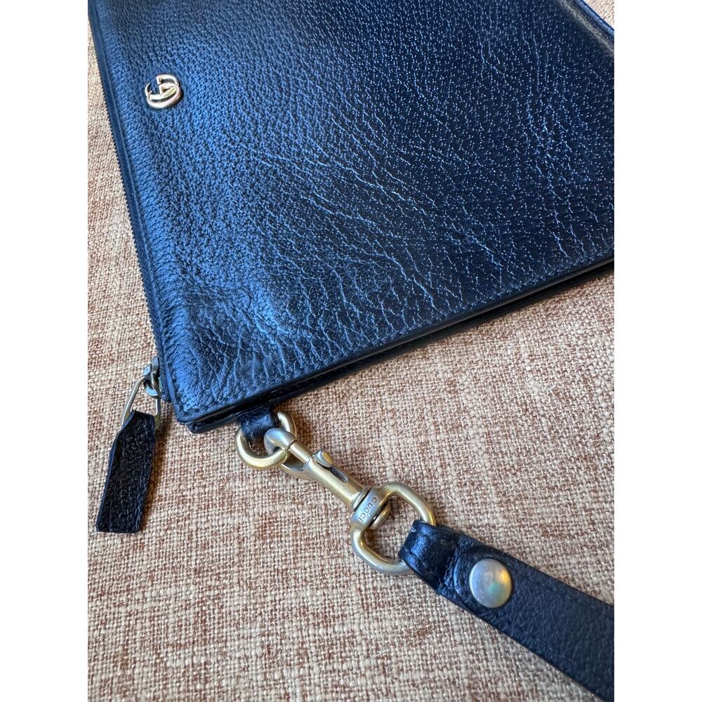 Auth. Gucci GG Marmont Black Leather Pouch Clutch - Picture 10 of 16